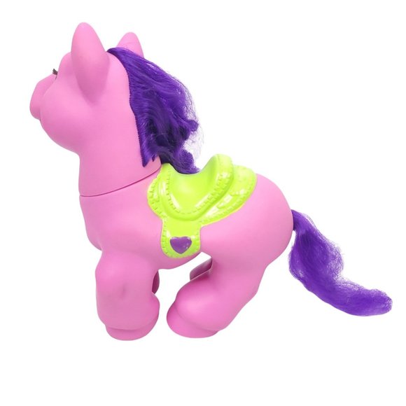 My Little Pony Horseshoe Pink Green Saddle 11 Inch Purple Hair Moon Stars Cloud - Picture 4 of 12